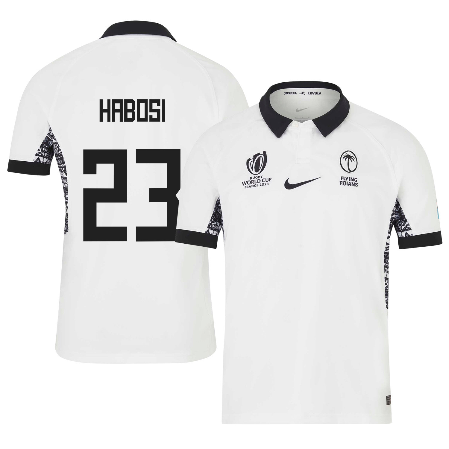 Vinaya Habosi 23 Fiji 2023 Rb World Cup Home Stadium Jersey – White, Men