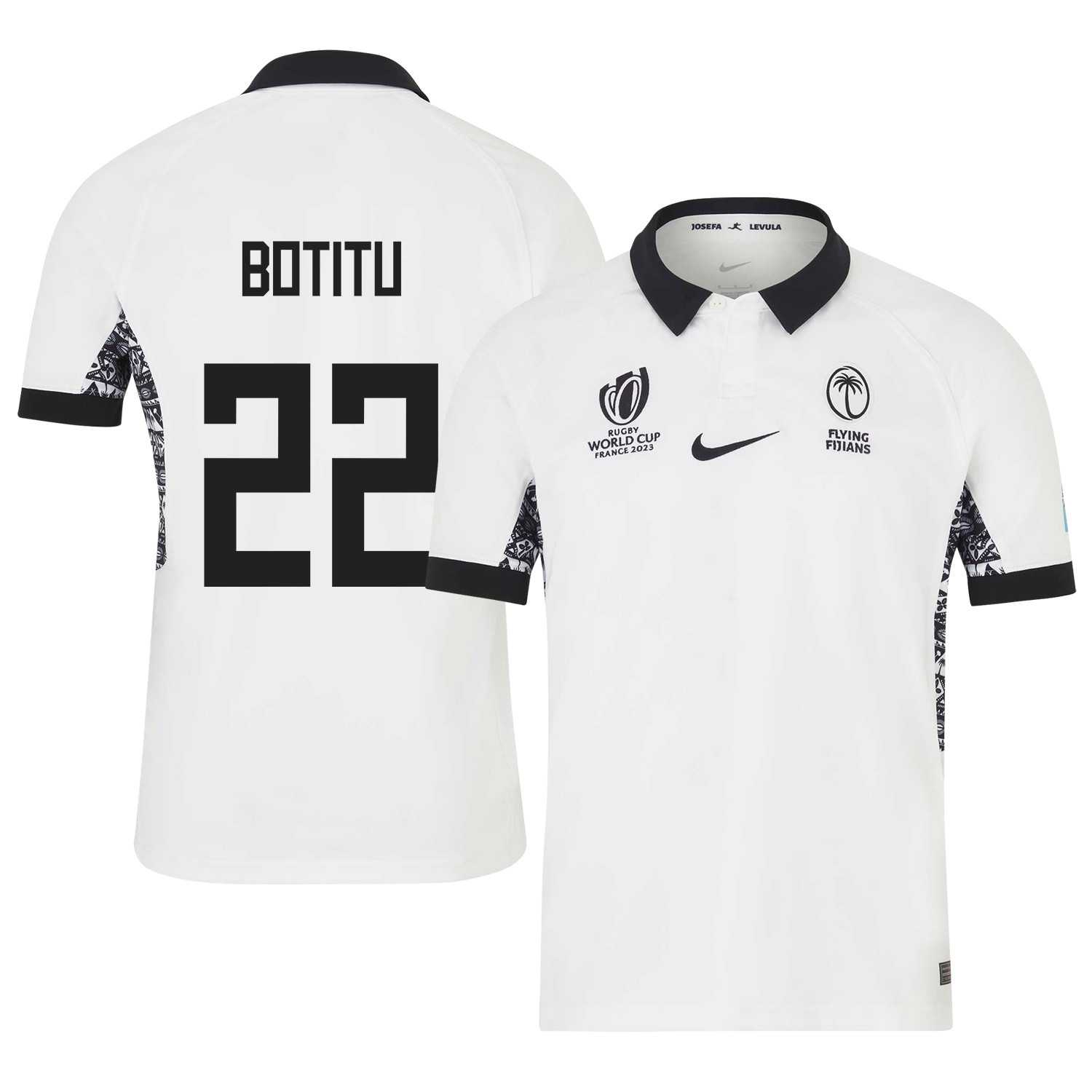 Vilimoni Botitu 22 Fiji 2023 Rb World Cup Home Stadium Jersey – White, Men