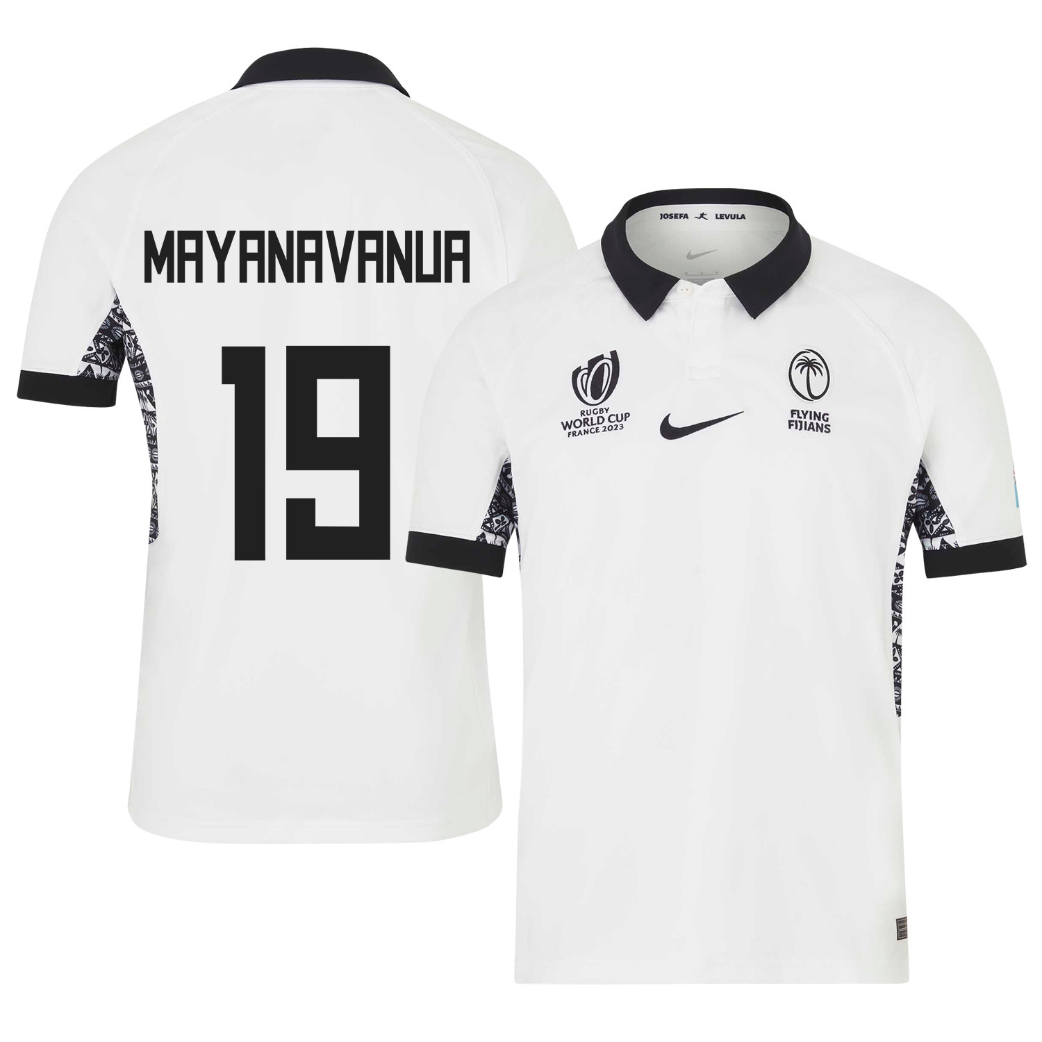 Temo Mayanavanua 19 Fiji 2023 Rb World Cup Home Stadium Jersey – White, Men