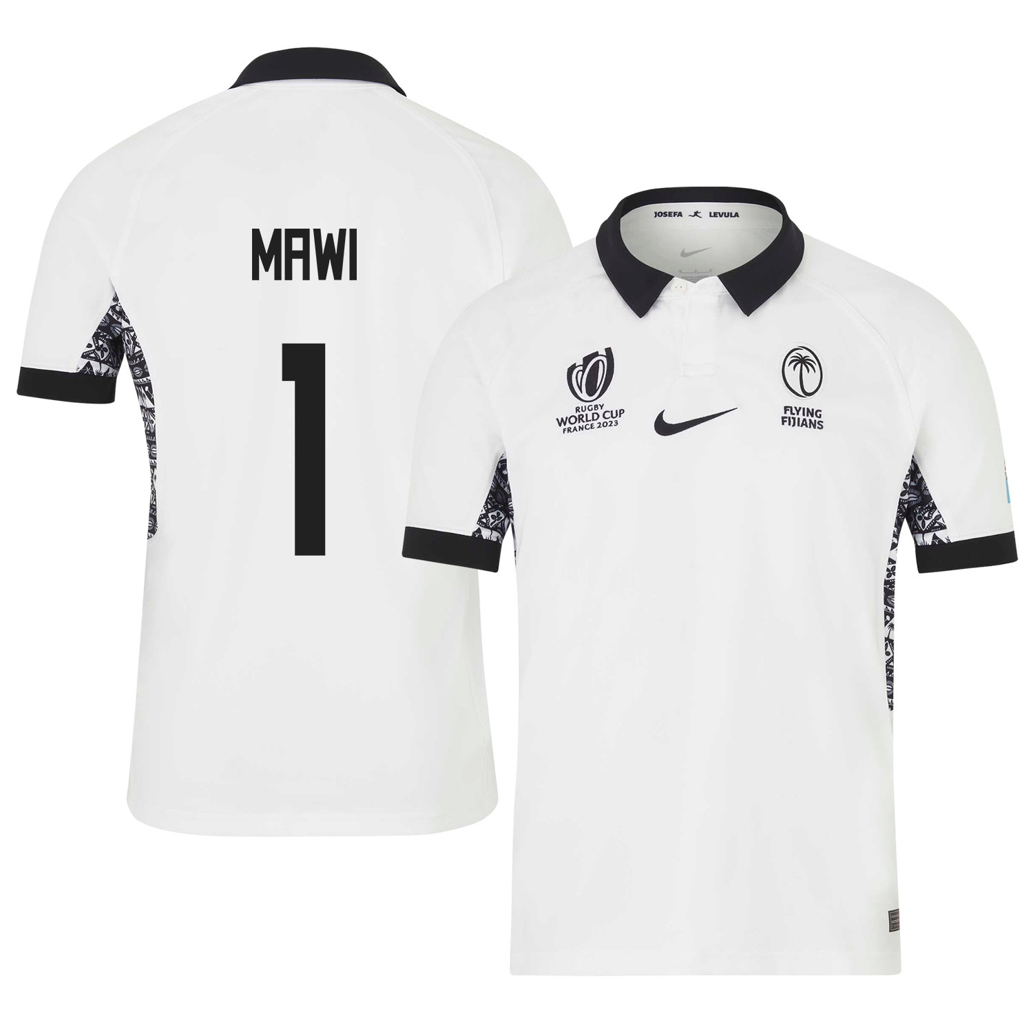 Eroni Mawi 1 Fiji 2023 Rb World Cup Home Stadium Jersey – White, Men