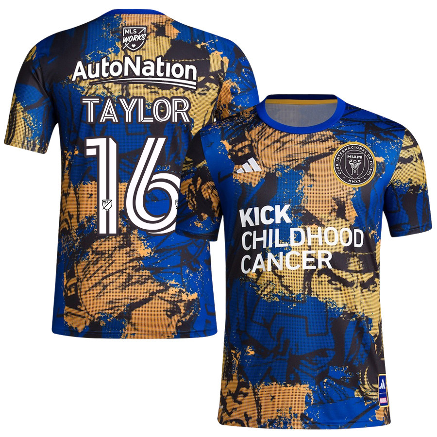 Robert Taylor 16 Inter Miami 2023 Kick Childhood Cancer Pre-Match Top Men Jersey