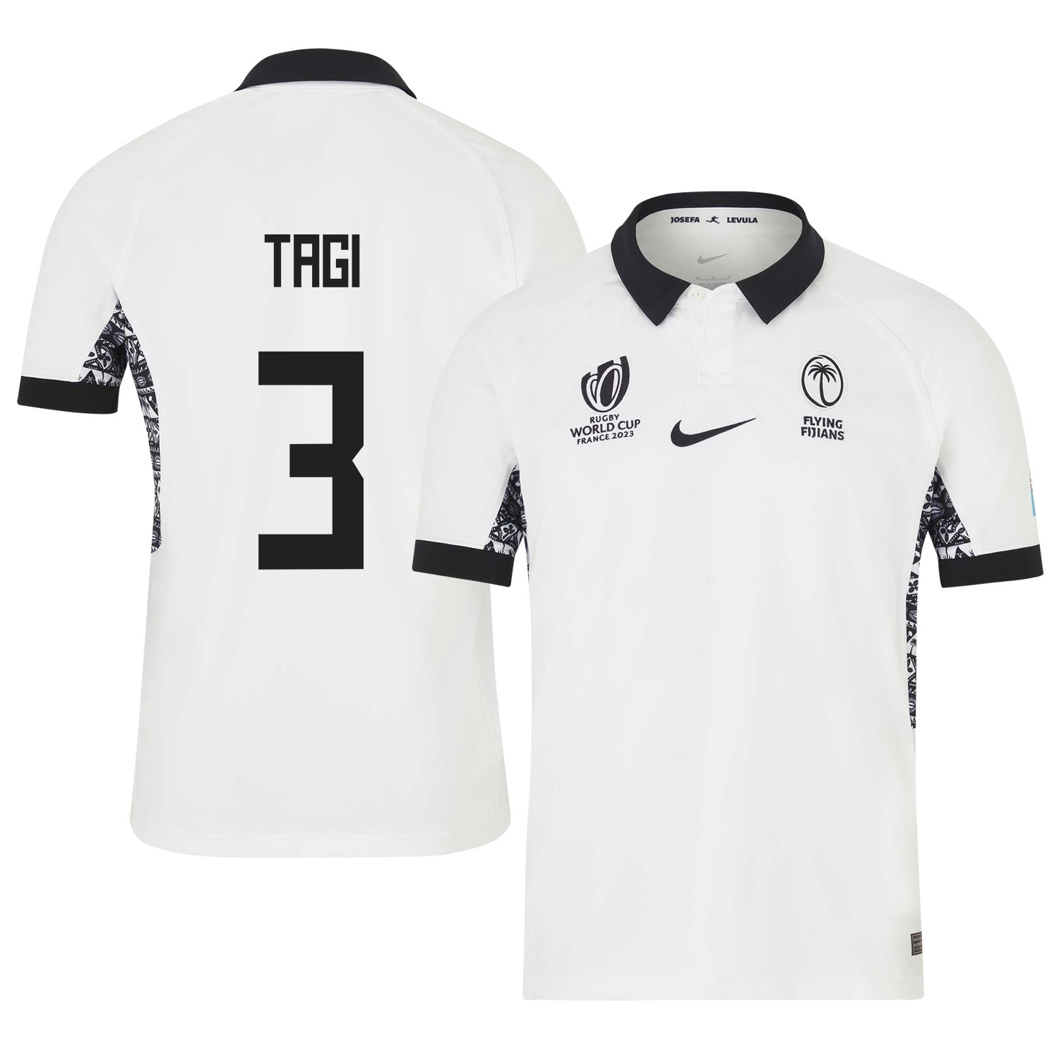 Luke Tagi 3 Fiji 2023 Rb World Cup Home Stadium Jersey – White, Men