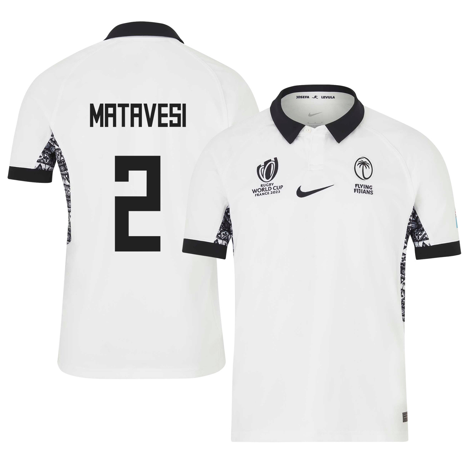 Sam Matavesi 2 Fiji 2023 Rb World Cup Home Stadium Jersey – White, Men