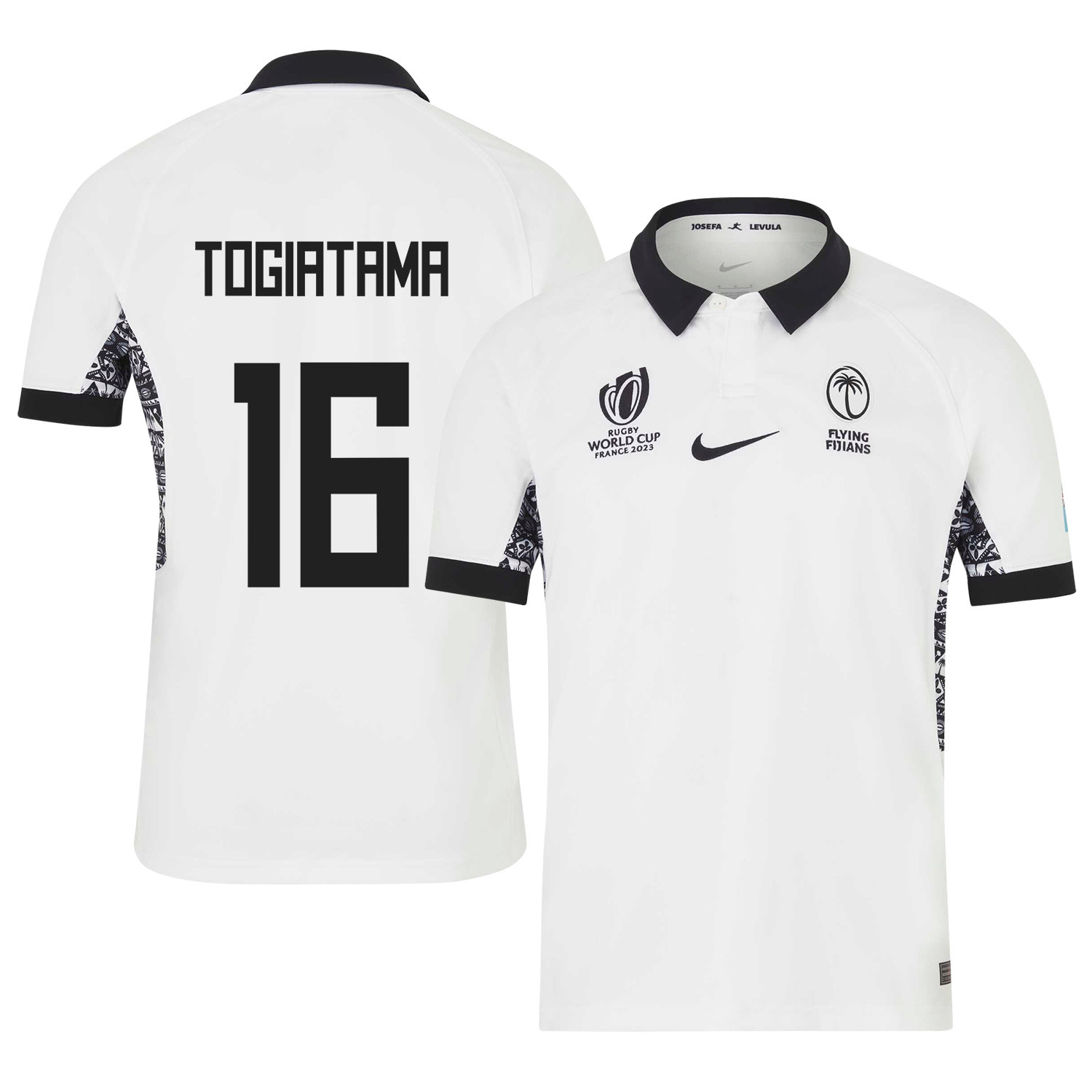 Zuriel Togiatama 16 Fiji 2023 Rb World Cup Home Stadium Jersey – White, Men