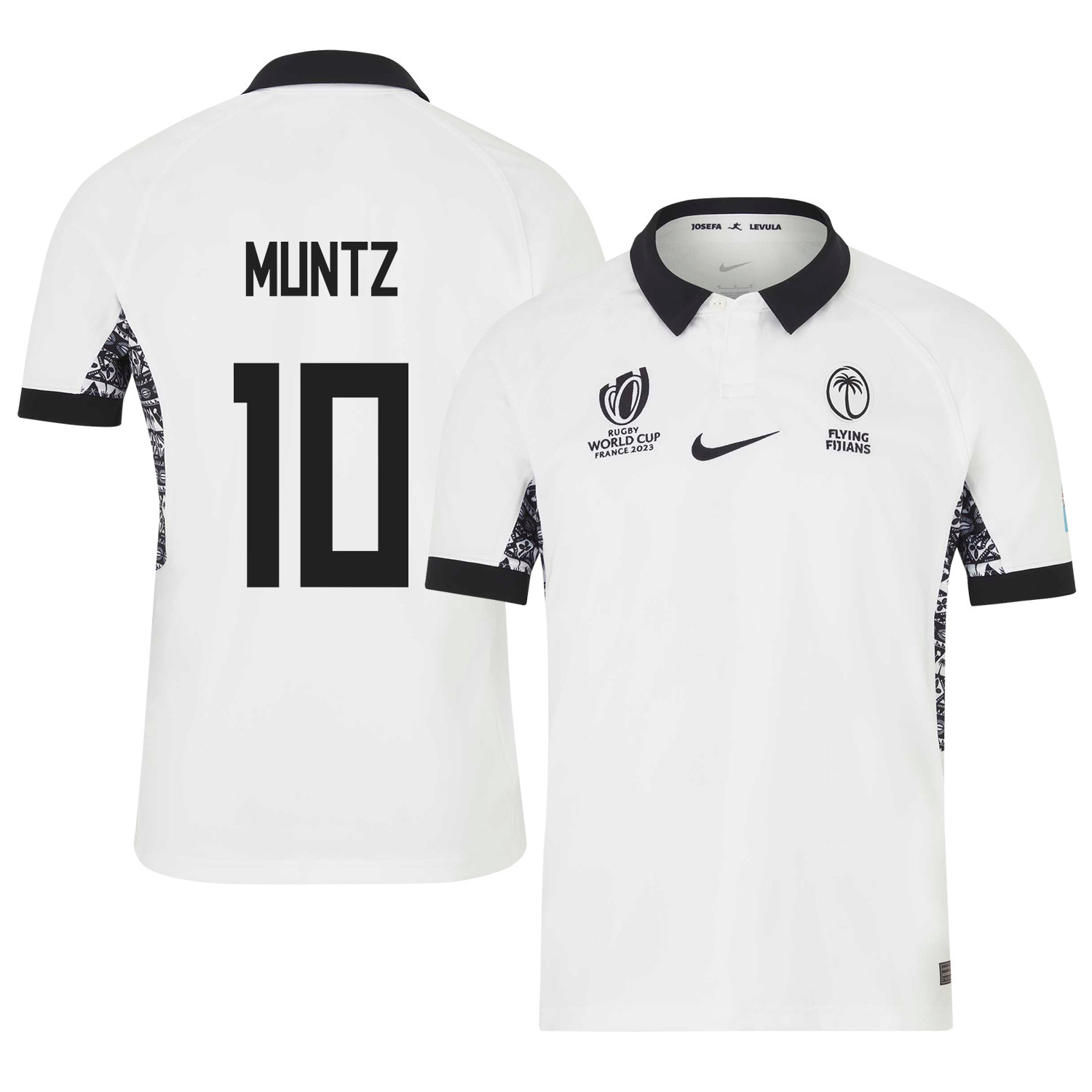 Caleb Muntz 10 Fiji 2023 Rb World Cup Home Stadium Jersey – White, Men