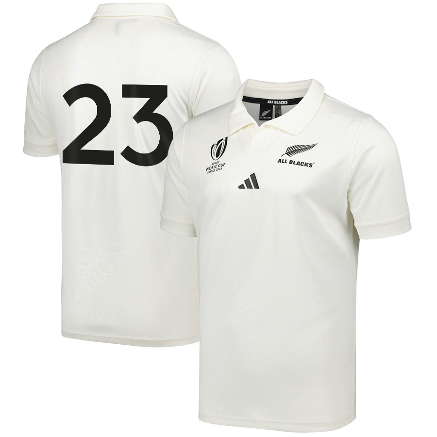 Dallas Mcleod 23 New Zealand All Blacks Rb World Cup 2023 Away Jersey – Men, White