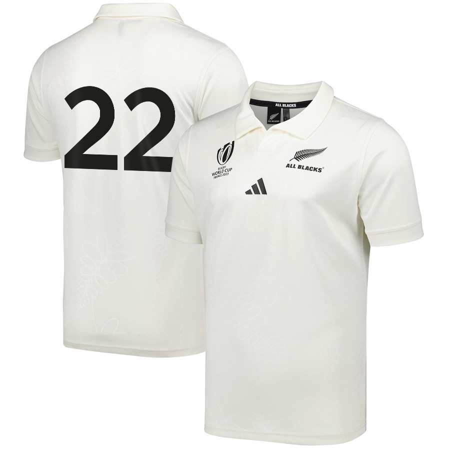 Richie Mo'unga 22 New Zealand All Blacks Rb World Cup 2023 Away Jersey – Men, White