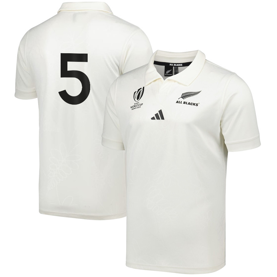 Sam Whitelock 5 New Zealand All Blacks Rb World Cup 2023 Away Jersey – Men, White