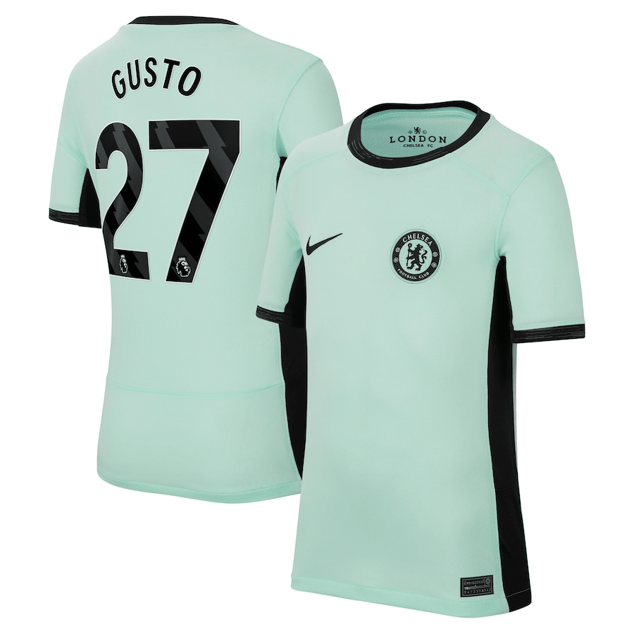 Malo Gusto 27 Chelsea 2023/24 Third Stadium YOUTH Jersey