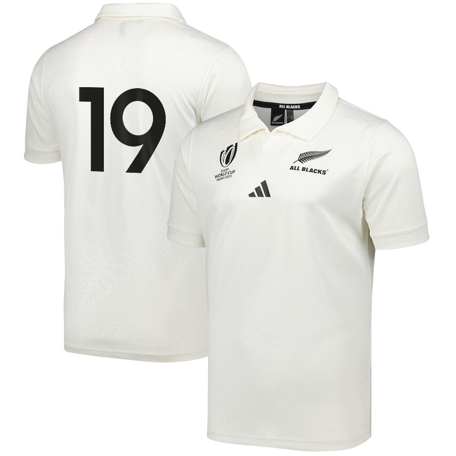 Scott Barrett 19 New Zealand All Blacks Rb World Cup 2023 Away Jersey – Men, White