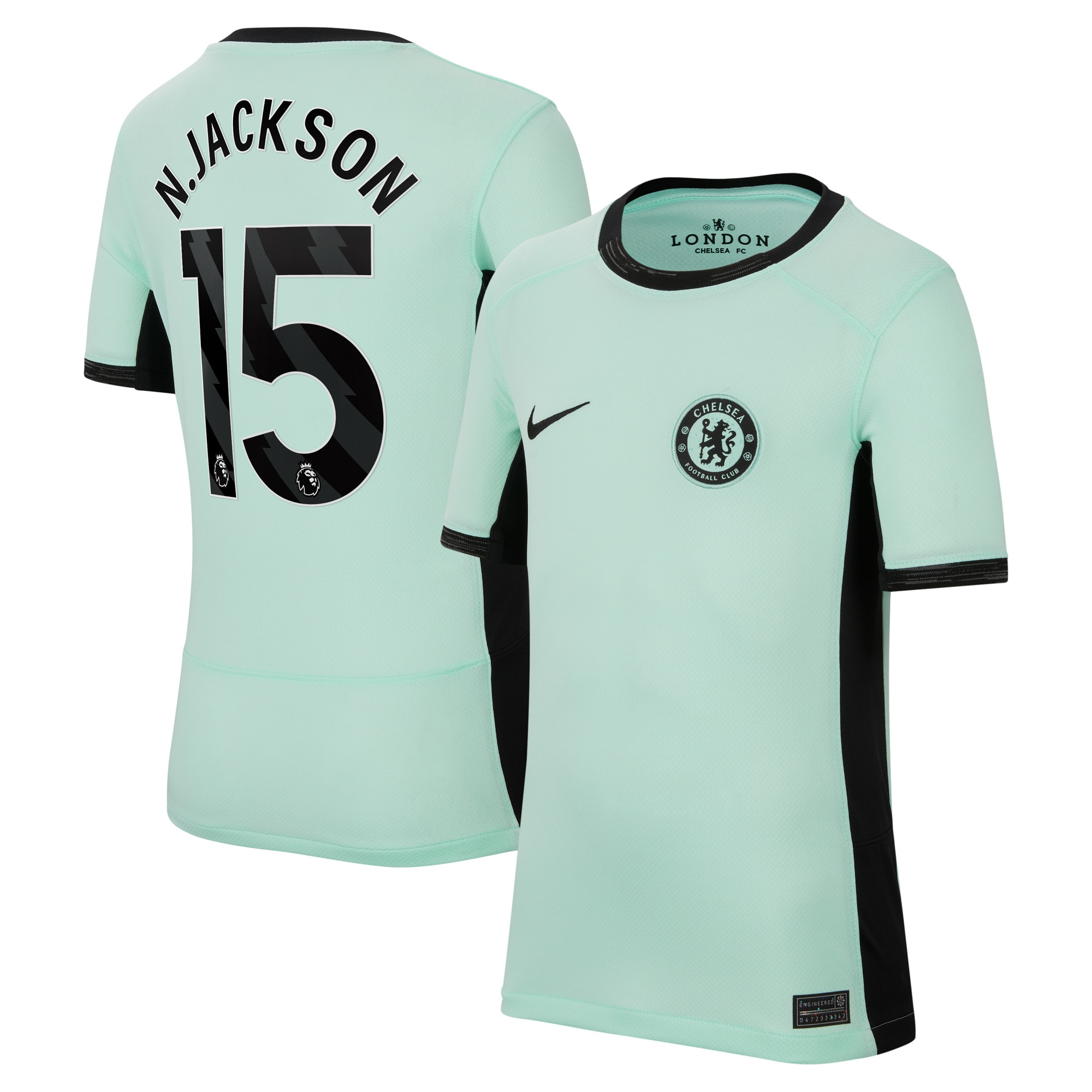Nicolas Jackson 15 Chelsea 2023/24 Third Stadium YOUTH Jersey