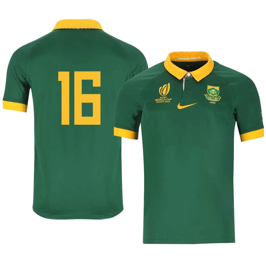 Deon Fourie 16 SA Rb World Cup 2023 Stadium Home Jersey – Men Green