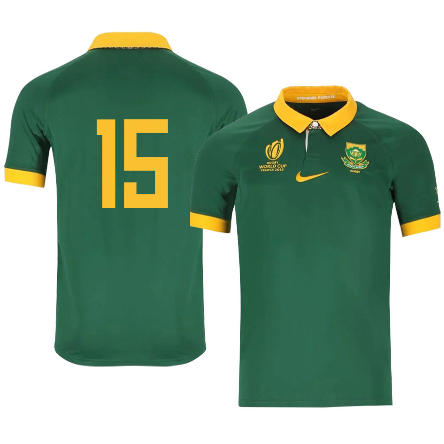 Willie Le Roux 15 SA Rb World Cup 2023 Stadium Home Jersey – Men Green