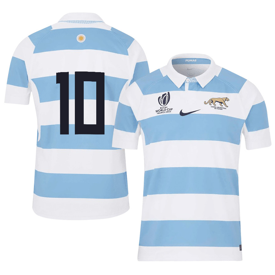 Santiago Carreras 10 Argentina Rb World Cup 2023 Stadium Home Jersey – Men White