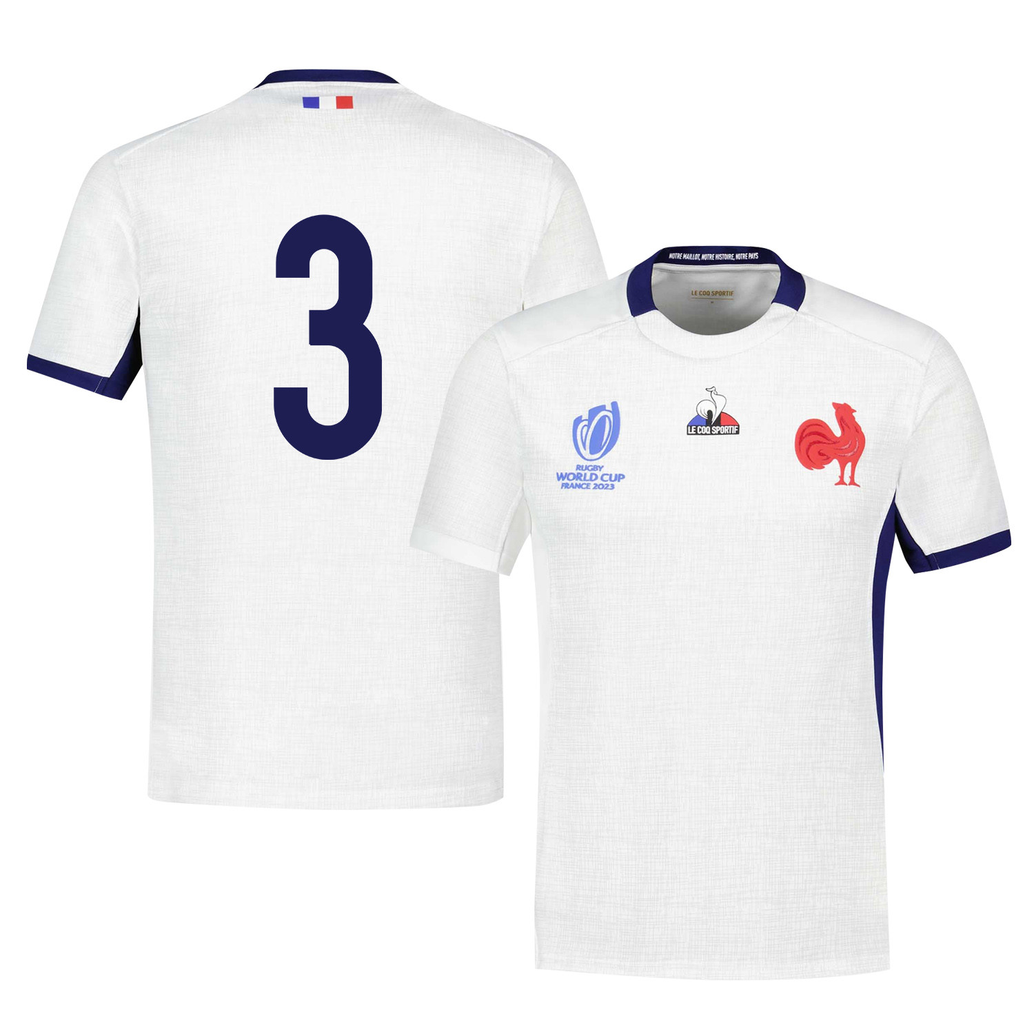 Thomas Laclayat 3 France Rb World Cup 2023 Away Jersey – White, Men
