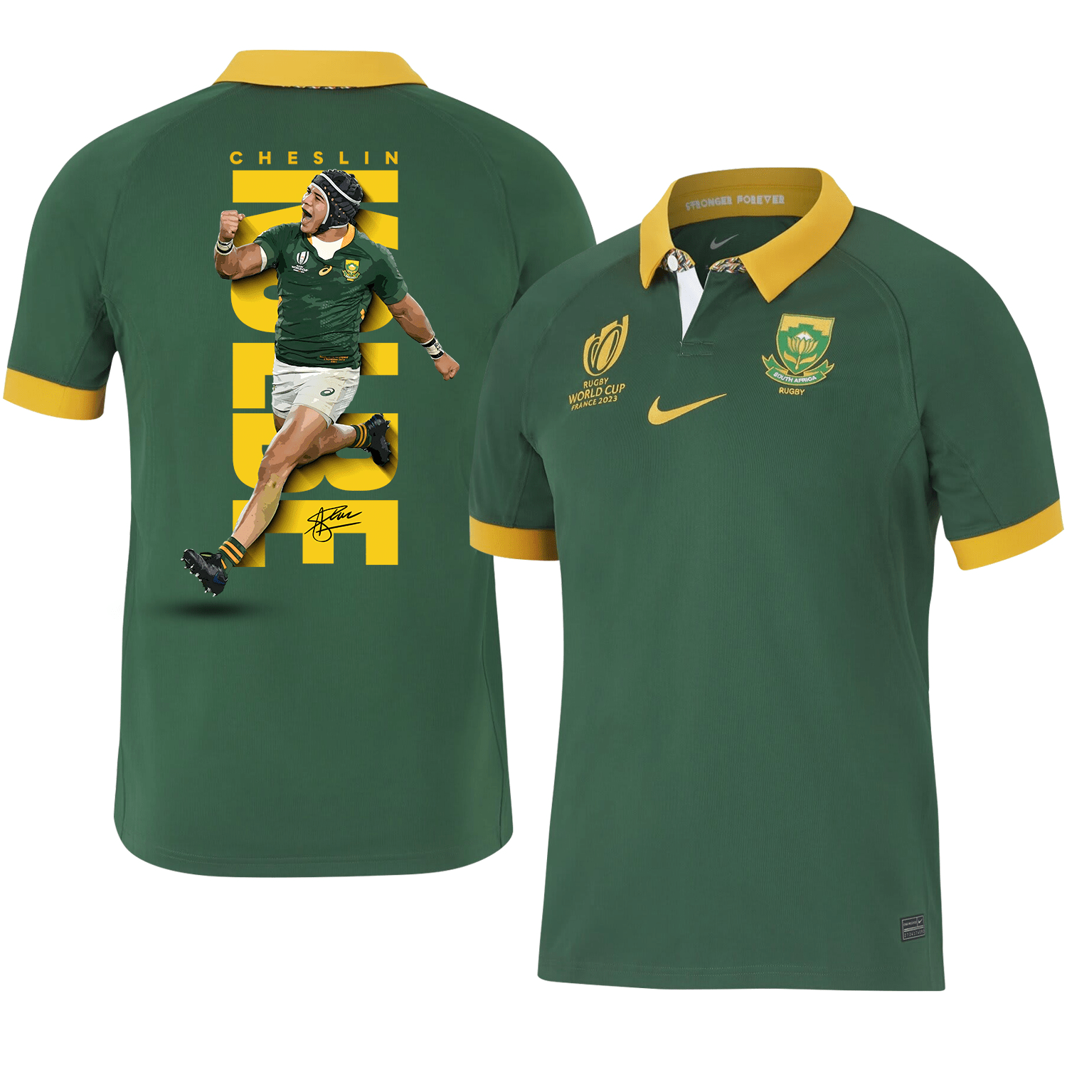 Cheslin Kolbe Signed SA Rb World Cup 2023 Stadium Home Jersey – Men Green V1