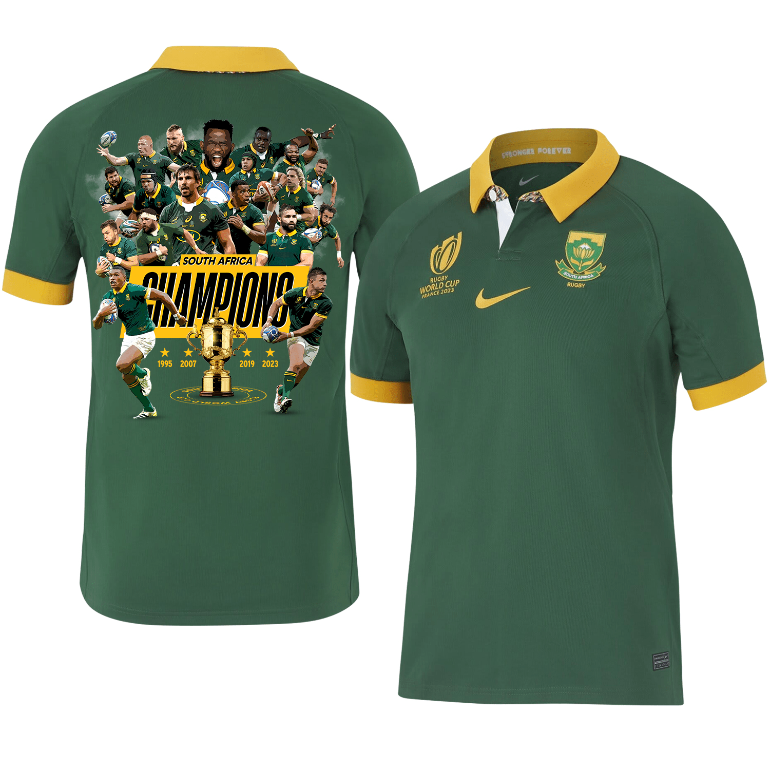 SA 4th Champions Rb World Cup 2023 Stadium Home Jersey – Men Green