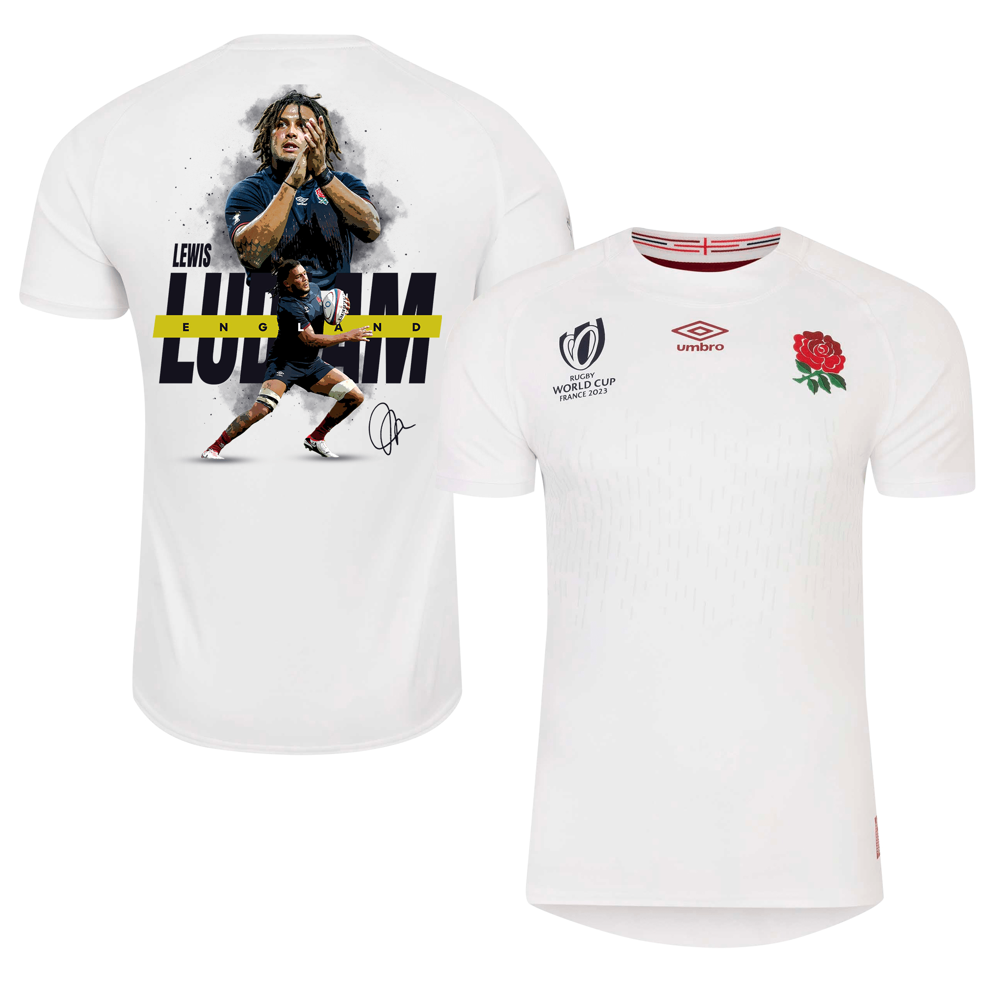 Lewis Ludlam Signed England Rb World Cup 2023 Home Men Jersey – White
