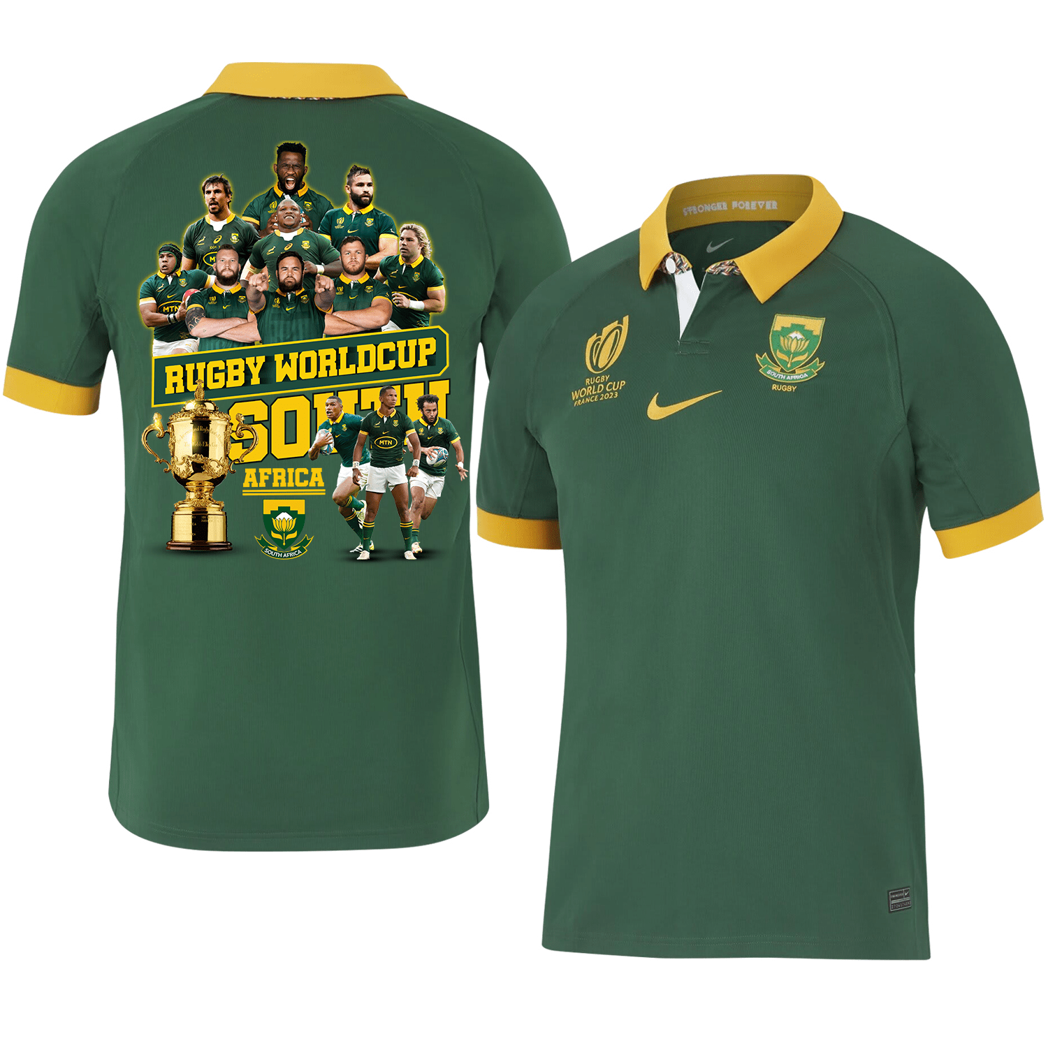 SA Springboks Strong Forever Rb World Cup 2023 Stadium Home Jersey – Men Green
