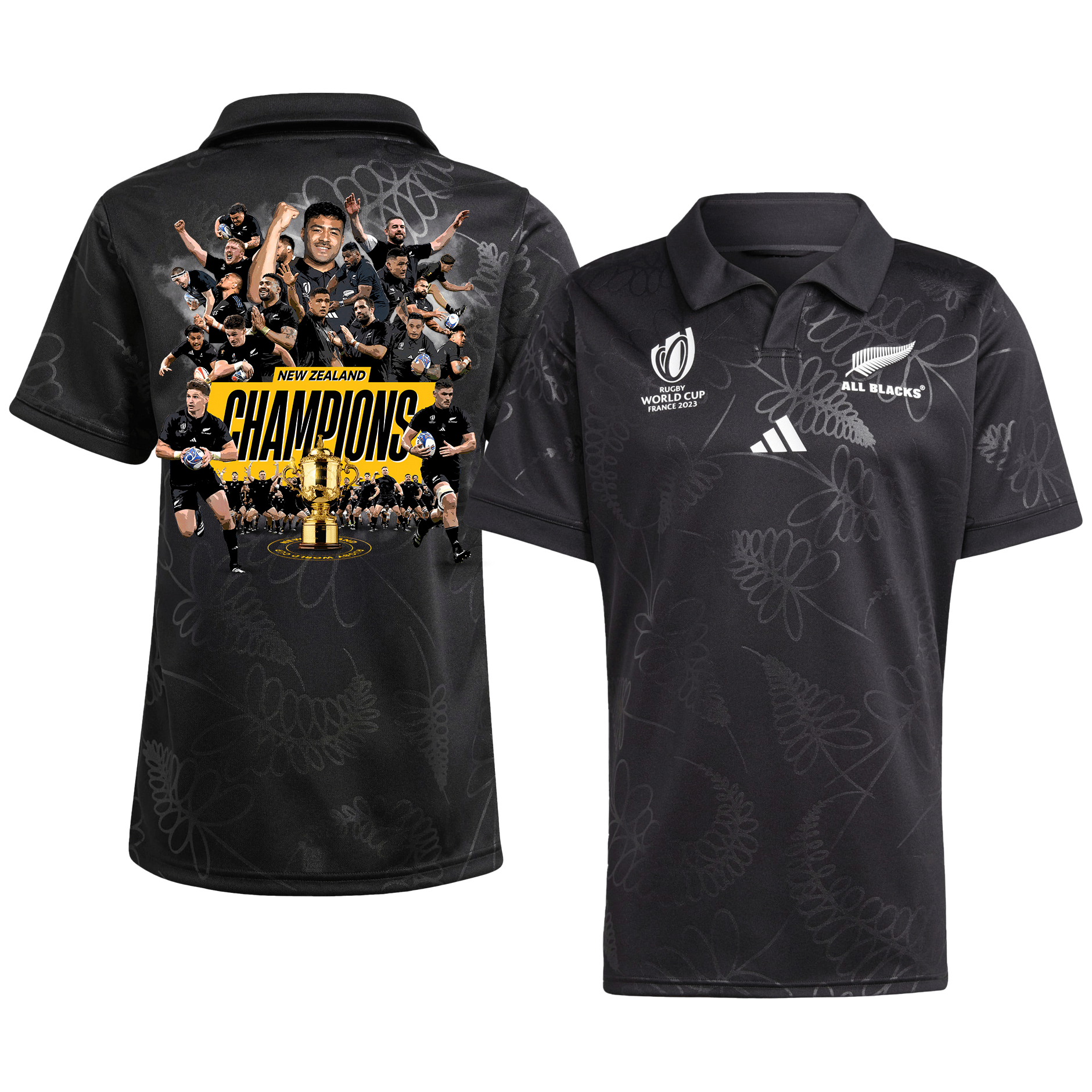 New Zealand All Blacks Rb World Cup 2023 We Are Champions Home Jersey – Men Black V2