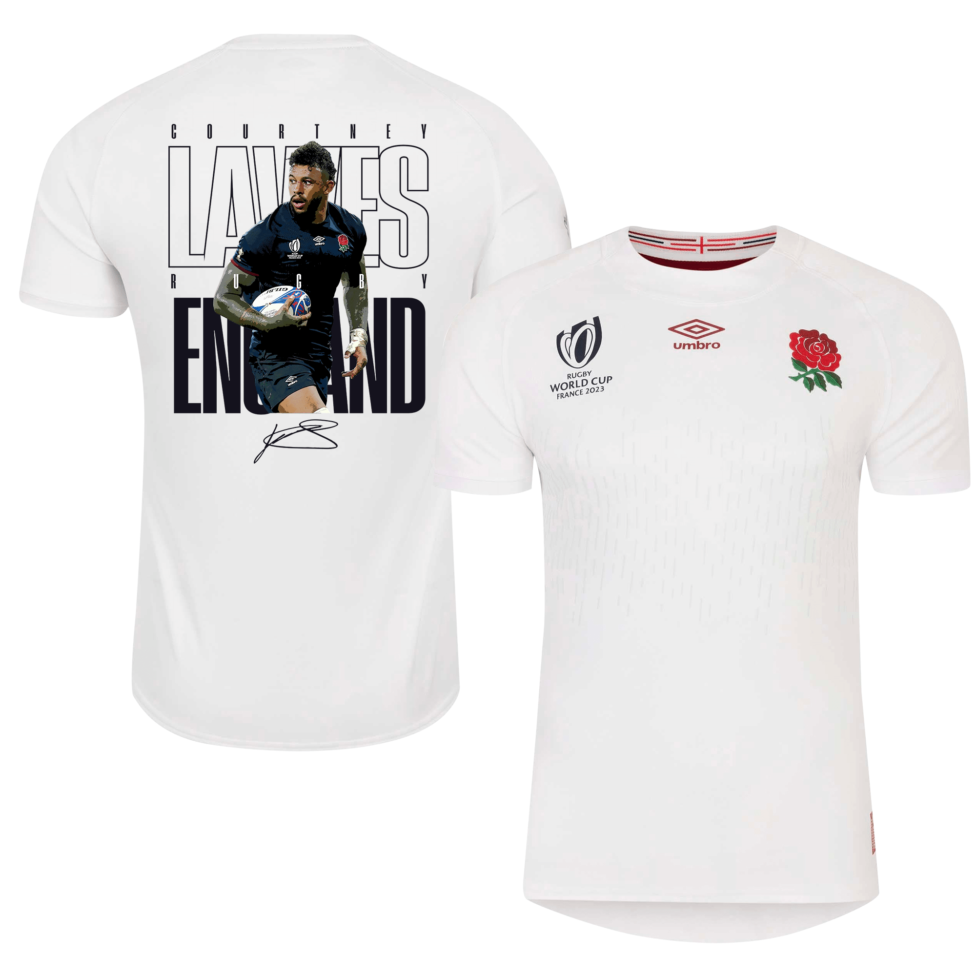 Courtney Lawes Signed England Rb World Cup 2023 Home Men Jersey – White