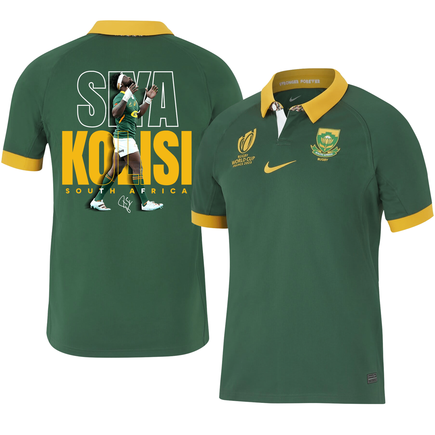 Siya Kolisi Signed SA Rb World Cup 2023 Stadium Home Jersey – Men Green V3