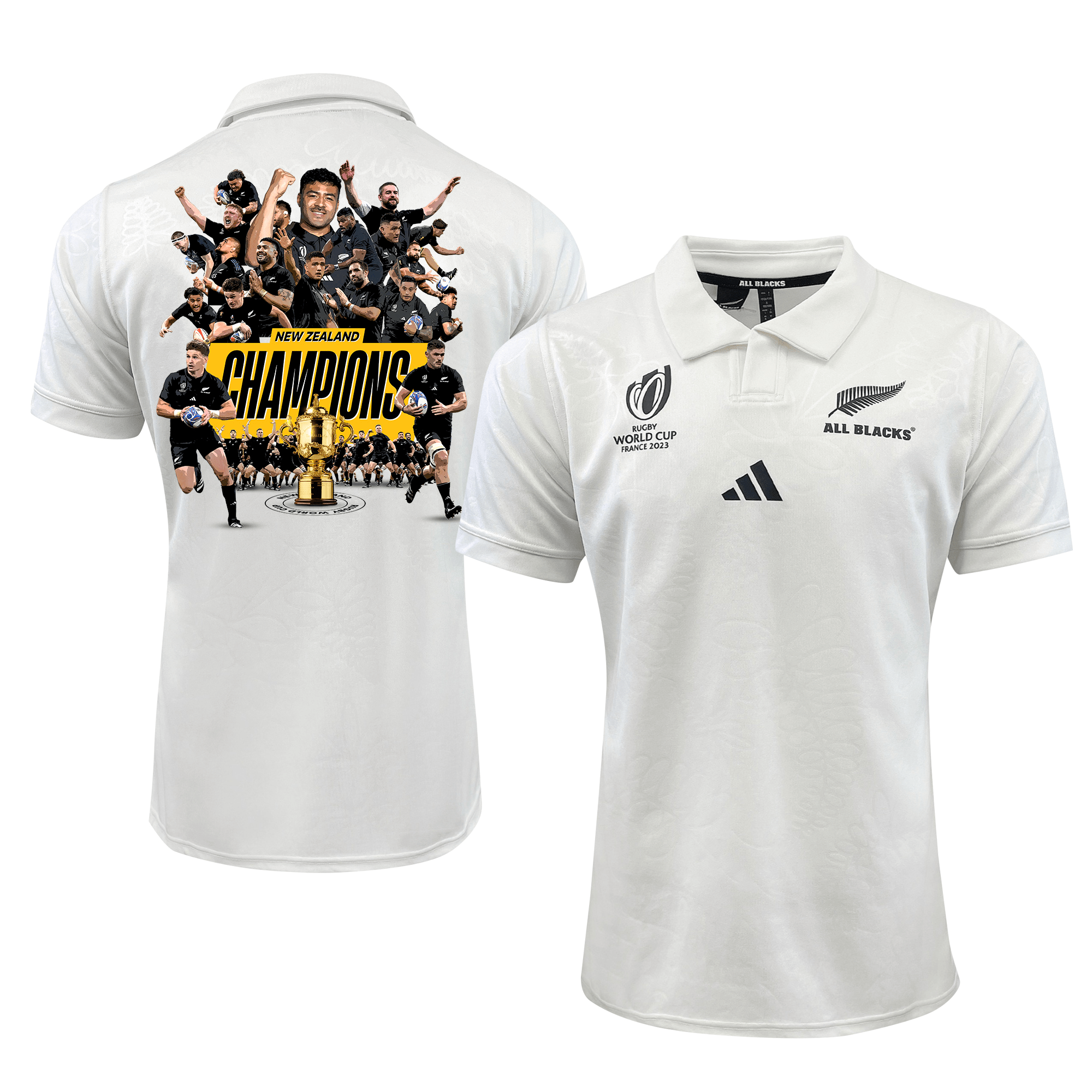 New Zealand All Blacks Rb World Cup 2023 We Are Champions Away Jersey – Men White V2