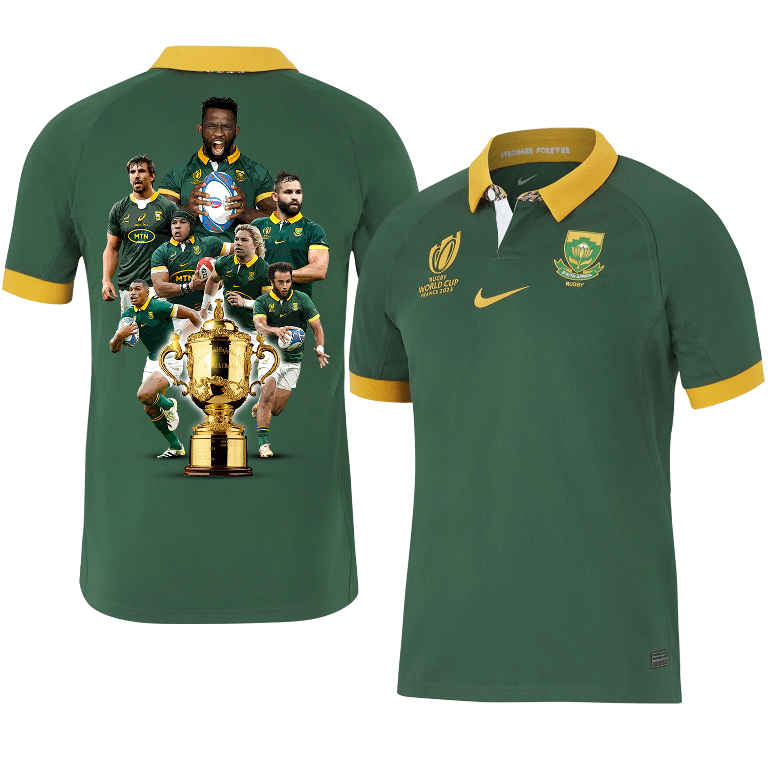 SA Springboks Strong Forever Rb World Cup 2023 Stadium Home Jersey – Men Green V2