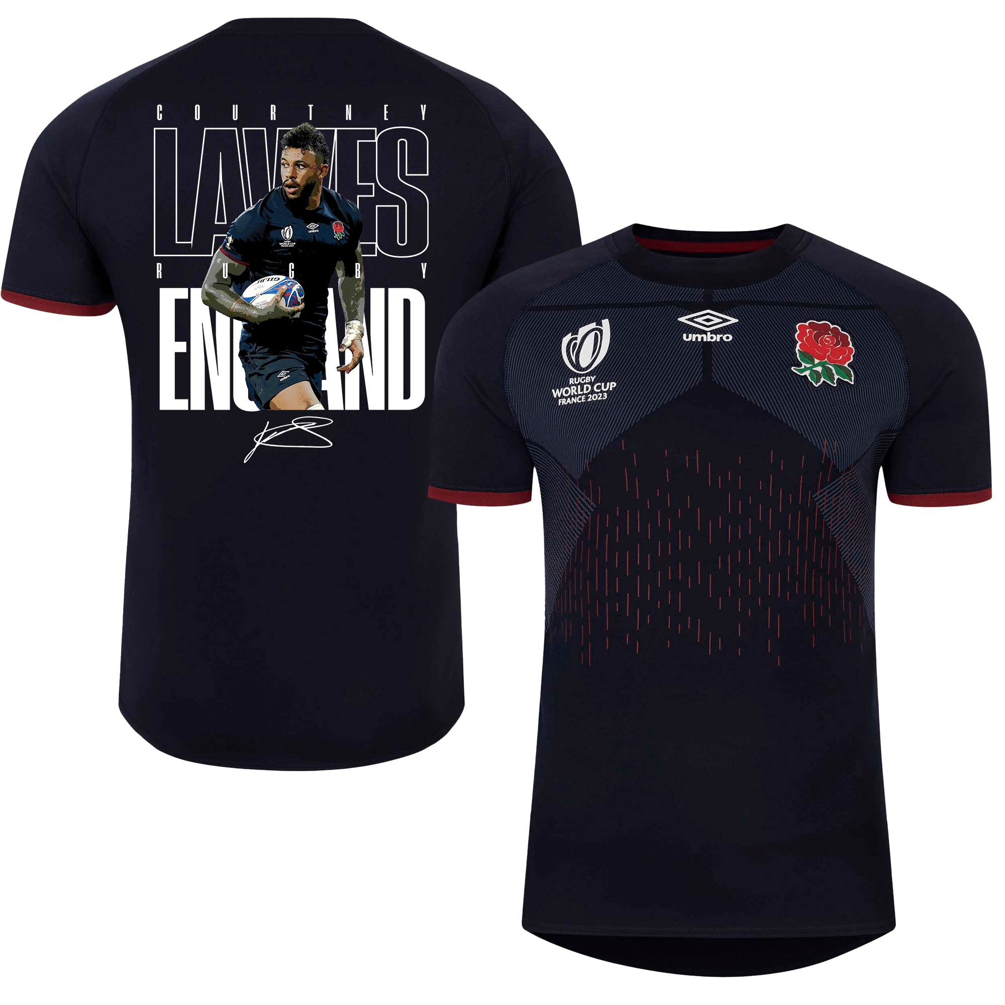 Courtney Lawes Signed England Rb World Cup 2023 Away Men Jersey – Navy