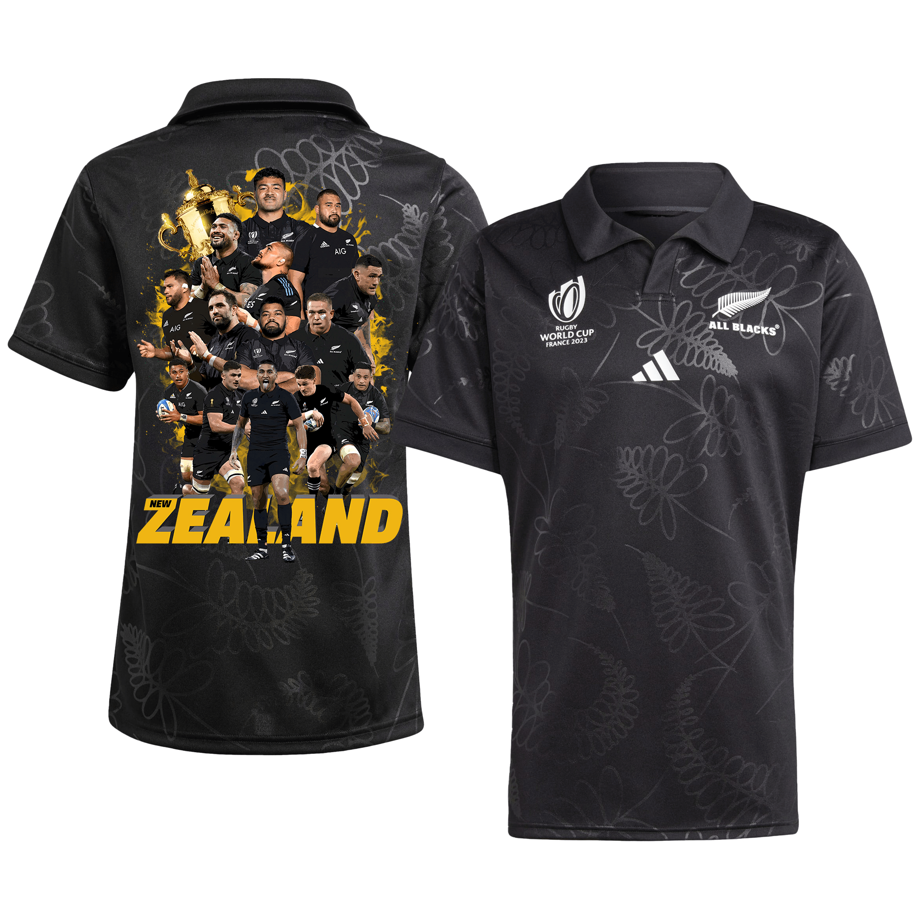 New Zealand All Blacks Road To Champion Rb World Cup 2023 Home Jersey – Men Black
