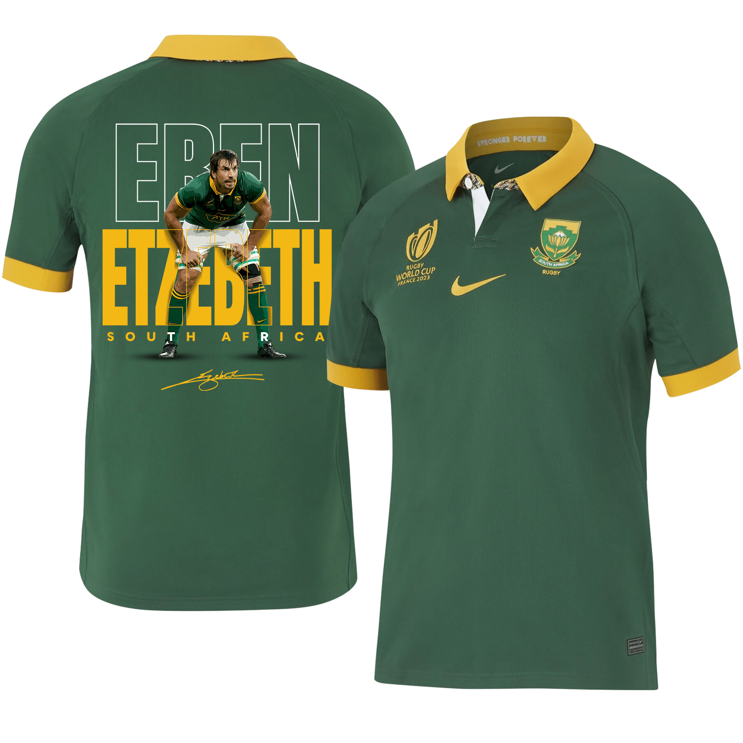 Eben Etzebeth Signed SA Rb World Cup 2023 Stadium Home Jersey – Men Green V2