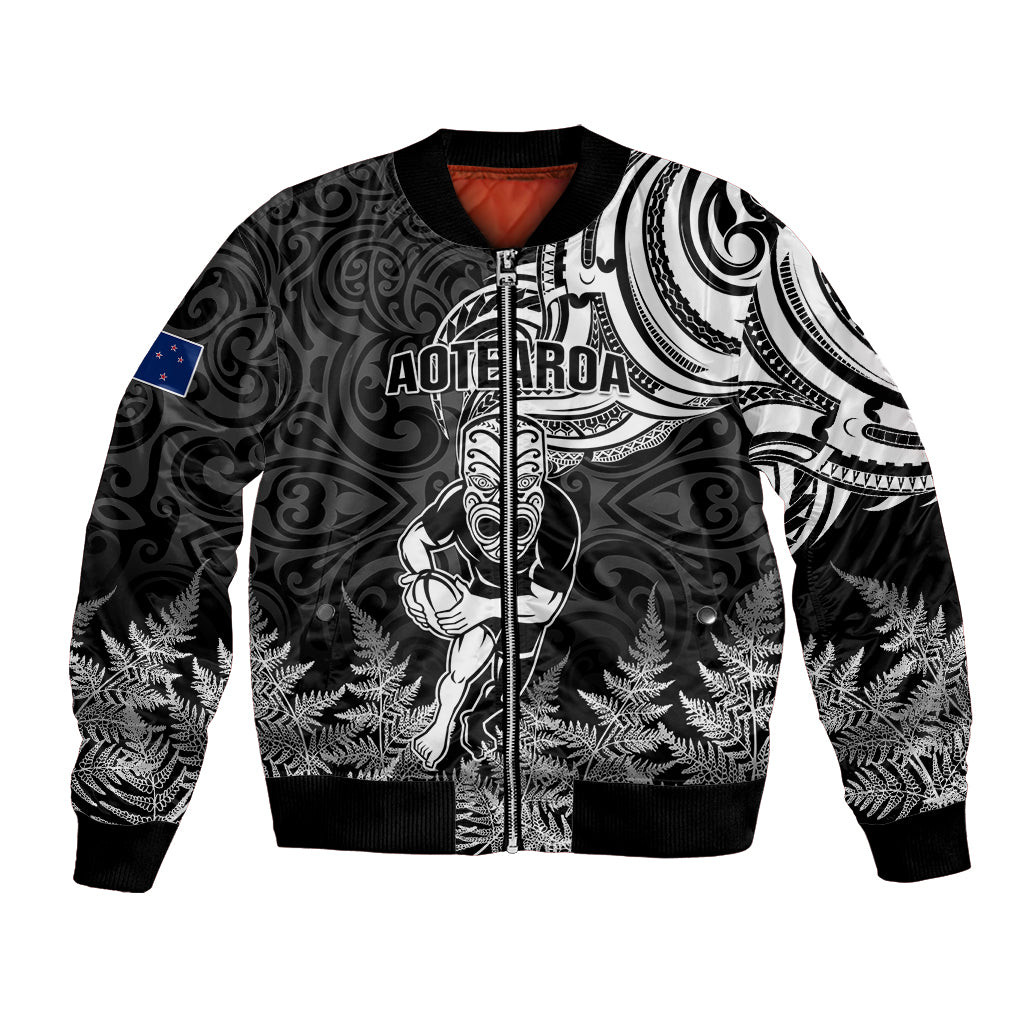 New Zealand Silver Fern Rb Aotearoa Maori – Polynesian Pride Unisex Bomber Jacket – Black