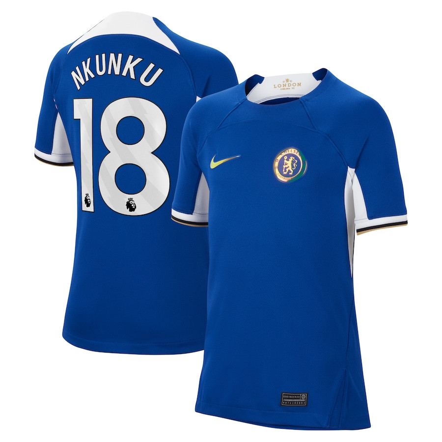 Christopher Nkunku 18 Chelsea 2023/24 Home YOUTH Jersey – Blue