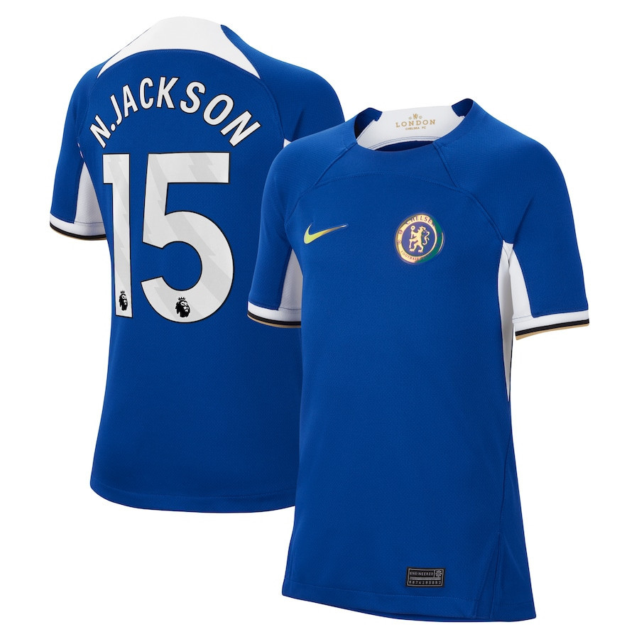 Nicolas Jackson 15 Chelsea 2023/24 Home YOUTH Jersey – Blue