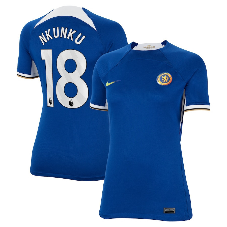Christopher Nkunku 18 Chelsea 2023/24 Home Women Jersey – Blue