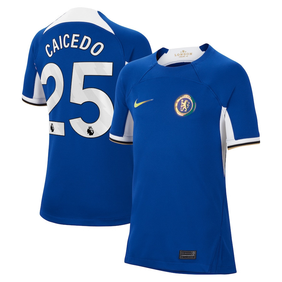 Moiss Caicedo 25 Chelsea 2023/24 Home YOUTH Jersey – Blue