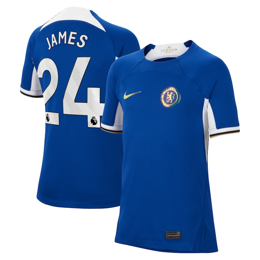 Reece James 24 Chelsea 2023/24 Home YOUTH Jersey – Blue
