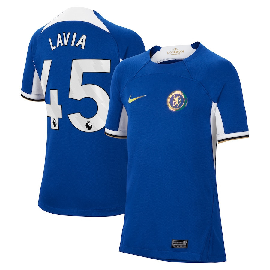 Romo Lavia 45 Chelsea 2023/24 Home YOUTH Jersey – Blue
