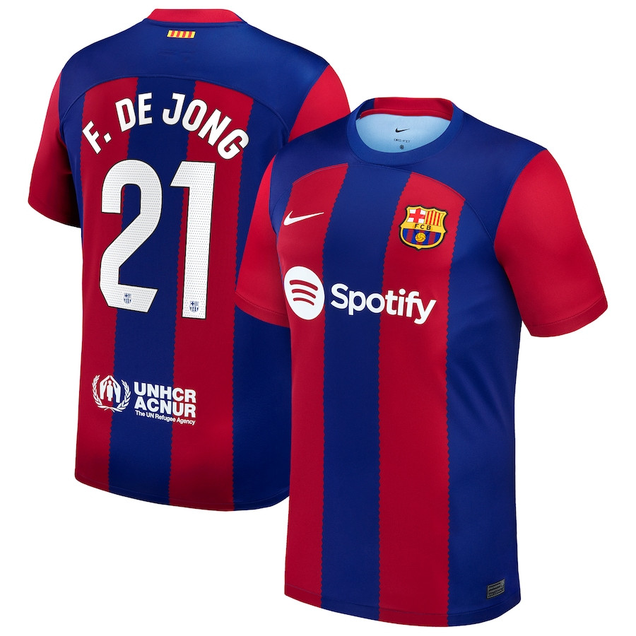 Frenkie de Jong 21 Barcelona 2023/24 Home Stadium Player Men Jersey – Royal