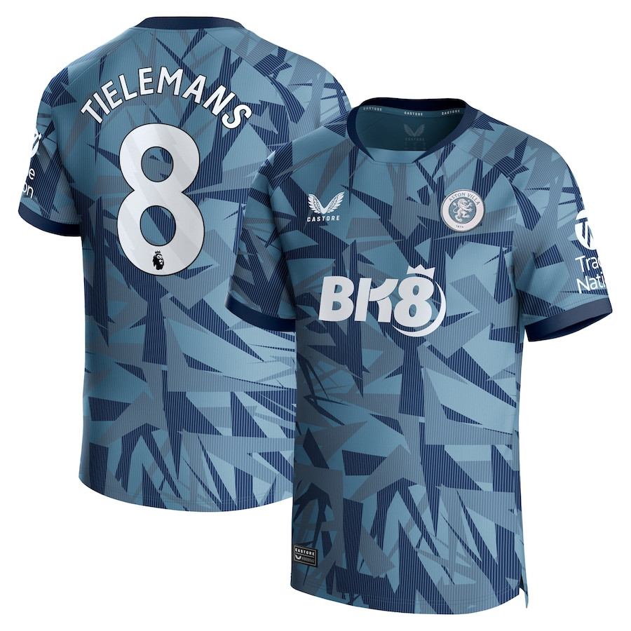 Youri Tielemans 8 Aston Villa 2023/24 Third Men Jersey – Blue