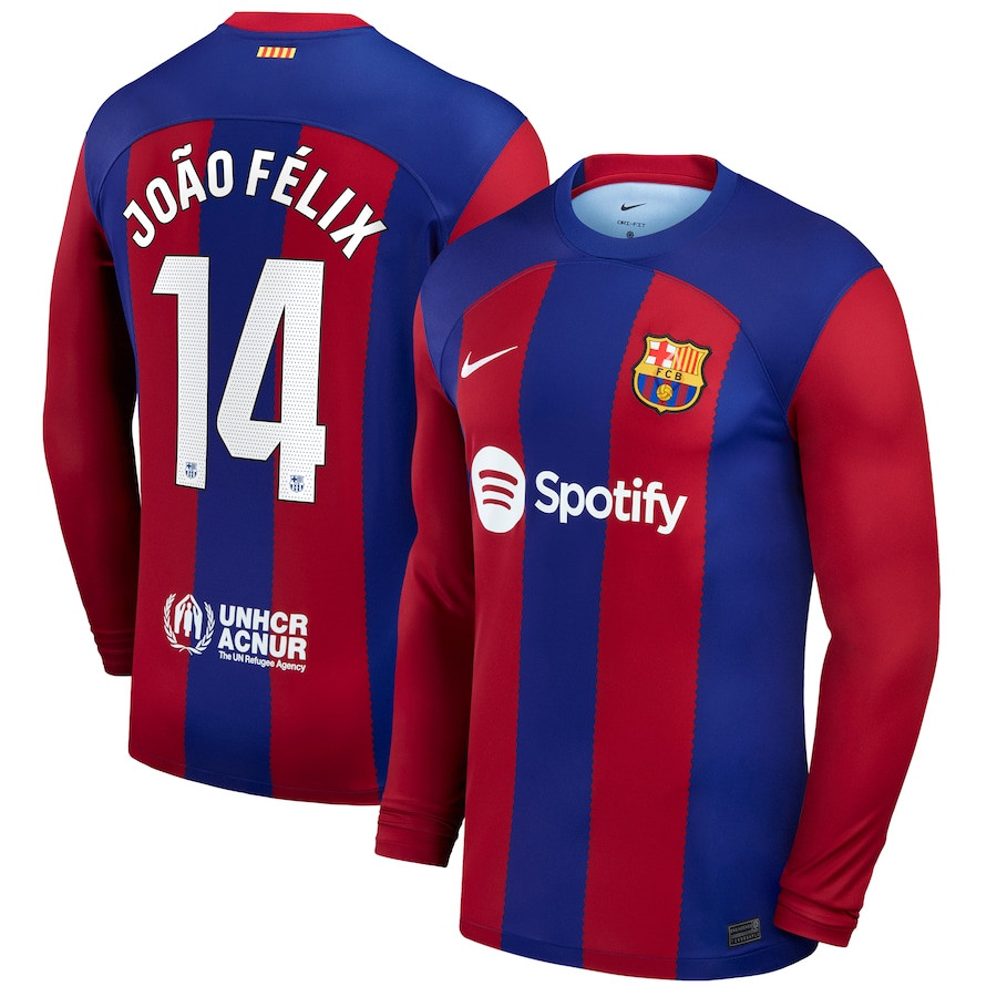 Joo Flix 14 Barcelona 2023/24 Home Long Sleeve Men Jersey – Royal