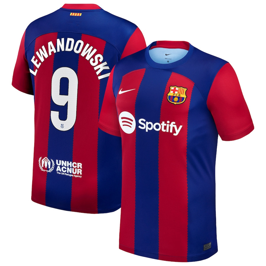 Robert Lewandowski 9 Barcelona 2023/24 Home Stadium Player Men Jersey – Royal