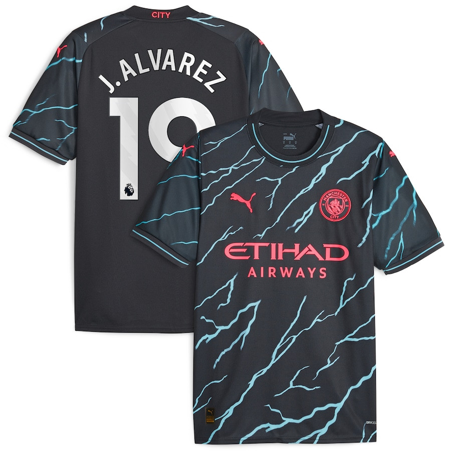 Julin lvarez 19 Manchester City 2023/24 Third Men Jersey – Navy