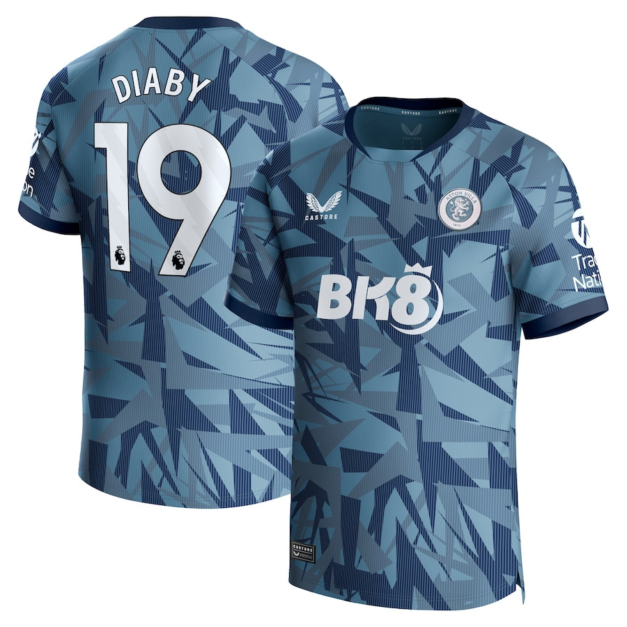 Moussa Diaby 19 Aston Villa 2023/24 Third Men Jersey – Blue