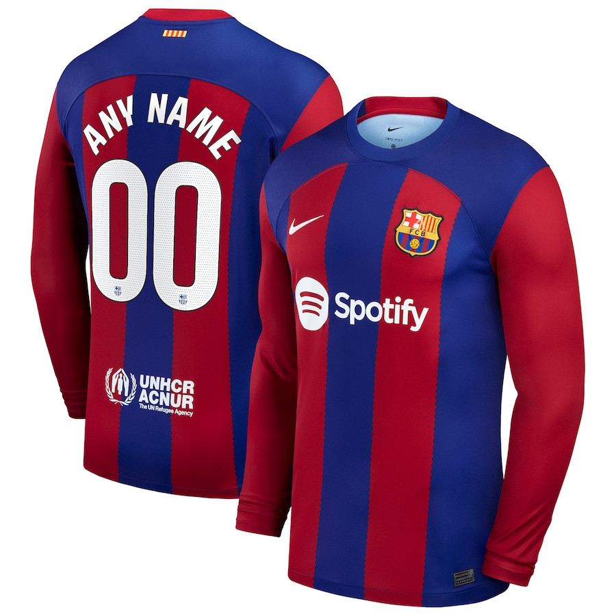 Barcelona 2023/24 Home Long Sleeve Custom Jersey – Royal