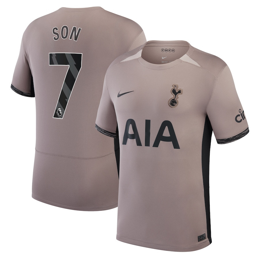 Son Heung-Min 7 Tottenham Hotspur 2023/24 Third Men Jersey – Tan