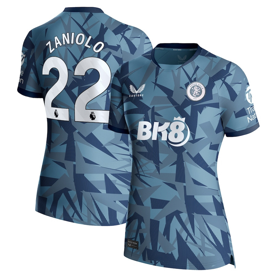 Nicol Zaniolo 22 Aston Villa 2023/24 Third Women Jersey – Blue