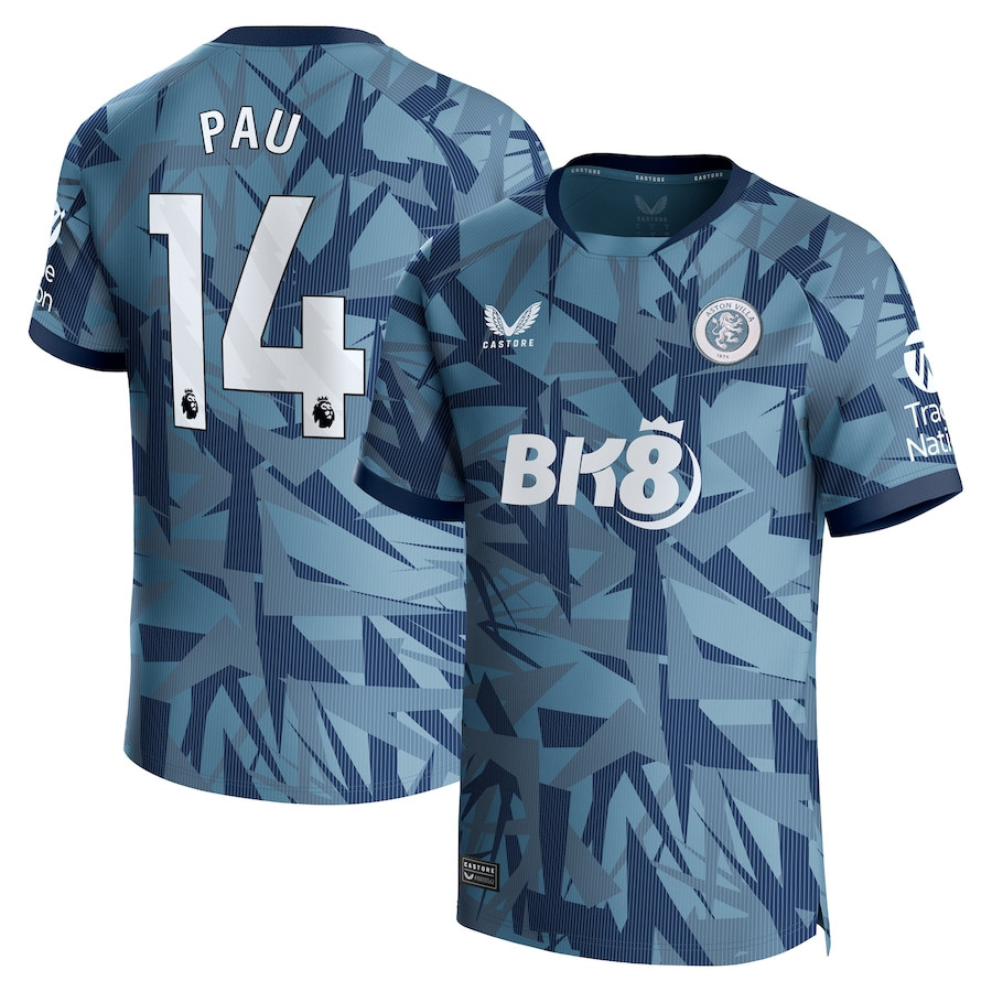 Pau Torres 14 Aston Villa 2023/24 Third Men Jersey – Blue