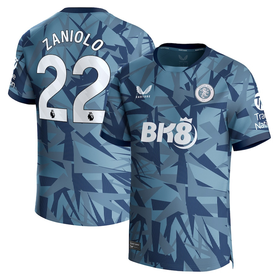 Nicol Zaniolo 22 Aston Villa 2023/24 Third Men Jersey – Blue