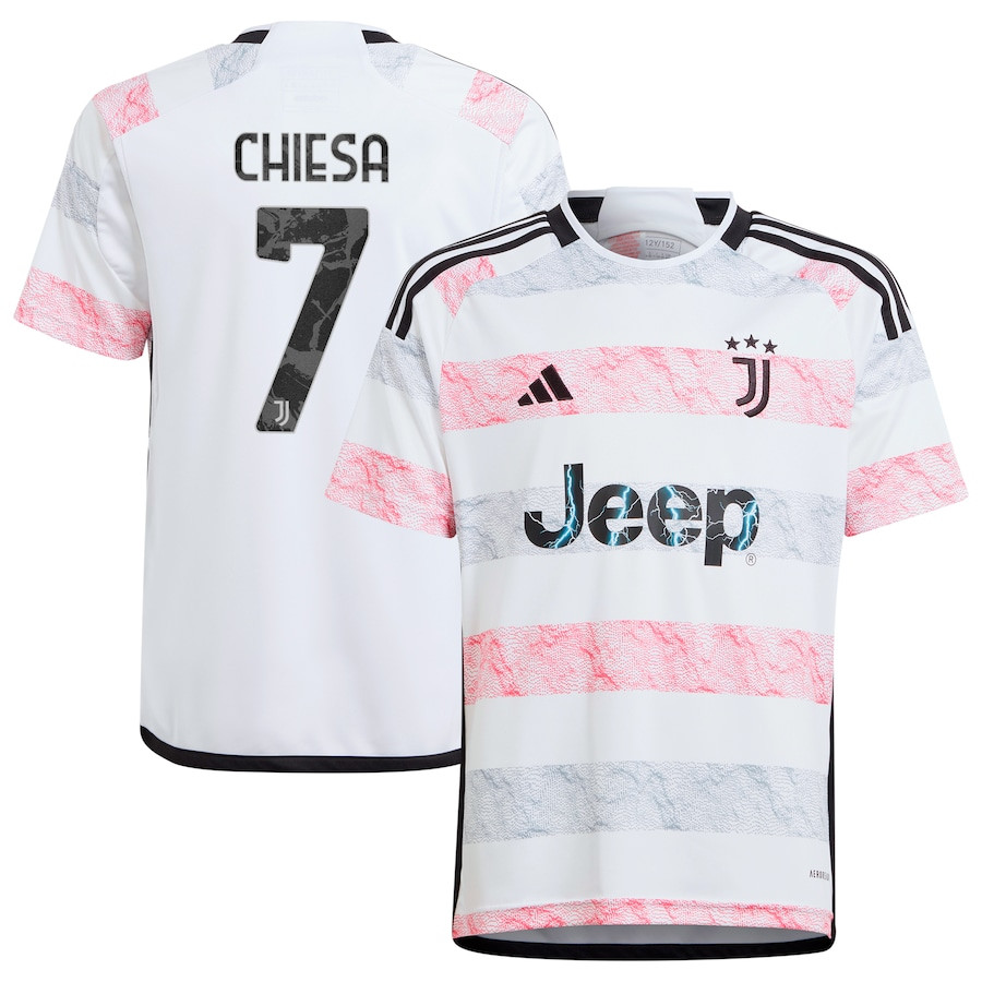 Federico Chiesa 7 Juventus 2023/24 Away Youth Jersey – White